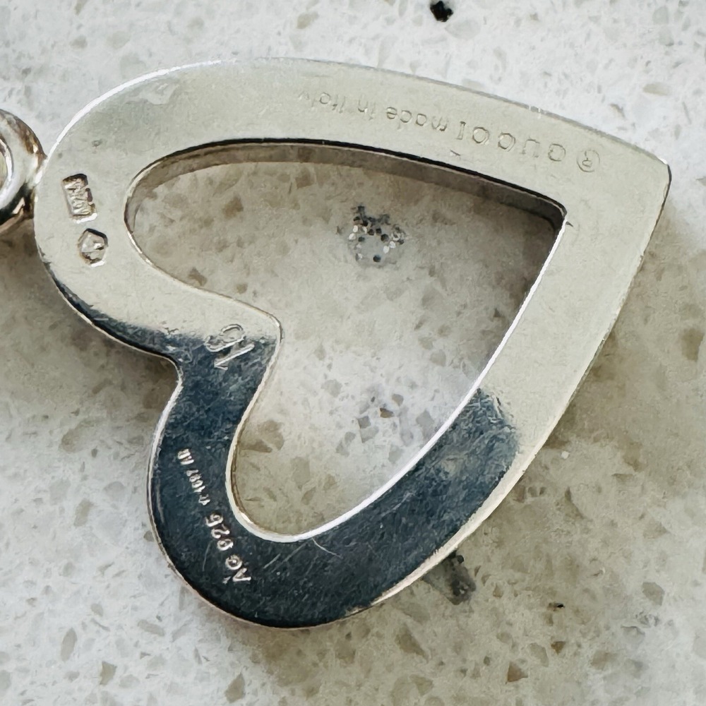 Gucci Sterling Silver Heart Ball Chain Toggle Bracelet Genuine Signed - Picture 3 of 16